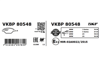SKF VKBP 80548 EAN: 7316581297849.