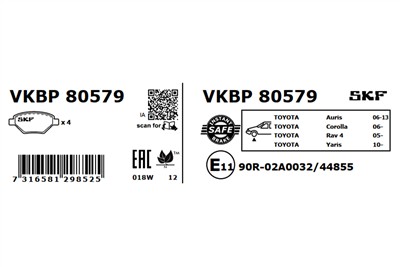 SKF VKBP 80579 EAN: 7316581298525.