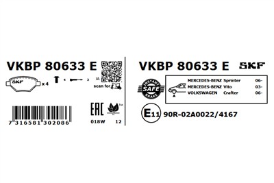 SKF VKBP 80633 E EAN: 7316581302086.