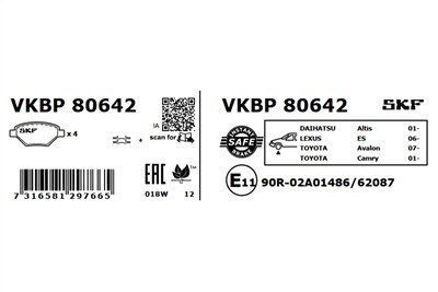 SKF VKBP 80642 EAN: 7316581297665.