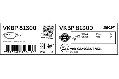 SKF VKBP 81300 EAN: 7316582108113.