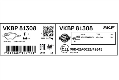 SKF VKBP 81308 EAN: 7316582107901.