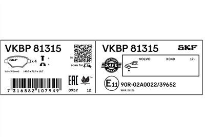 SKF VKBP 81315 EAN: 7316582107949.