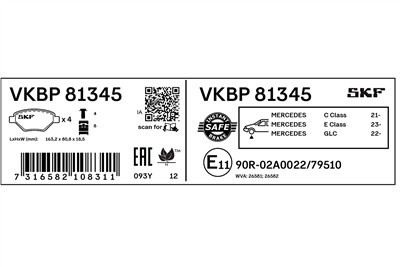 SKF VKBP 81345 EAN: 7316582108311.