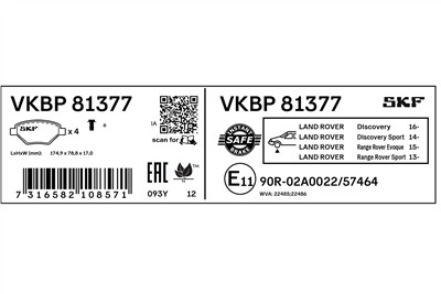 SKF VKBP 81377 EAN: 7316582108571.