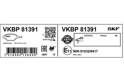SKF VKBP 81391 EAN: 7316582128500.