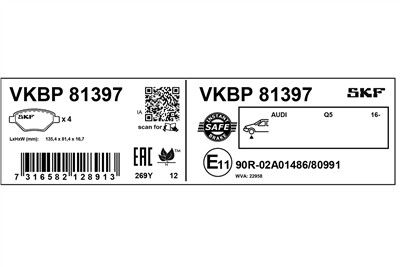 SKF VKBP 81397 EAN: 7316582128913.