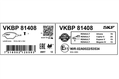 SKF VKBP 81408 EAN: 7316582128593.