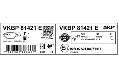 SKF VKBP 81421 E EAN: 7316582128630.