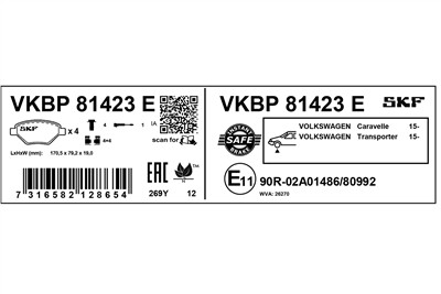 SKF VKBP 81423 E EAN: 7316582128654.