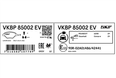 SKF VKBP 85002 EV EAN: 7316582107789.