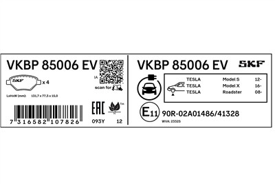 SKF VKBP 85006 EV EAN: 7316582107826.