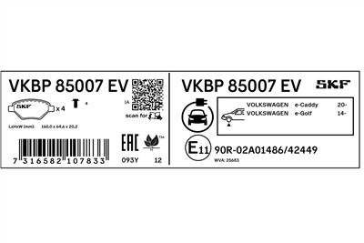 SKF VKBP 85007 EV EAN: 7316582107833.