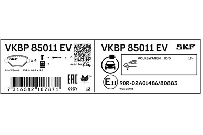 SKF VKBP 85011 EV EAN: 7316582107871.