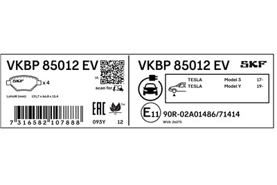 SKF VKBP 85012 EV EAN: 7316582107888.
