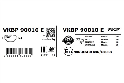 SKF VKBP 90010 E EAN: 7316581296538.