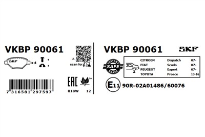 SKF VKBP 90061 EAN: 7316581297597.