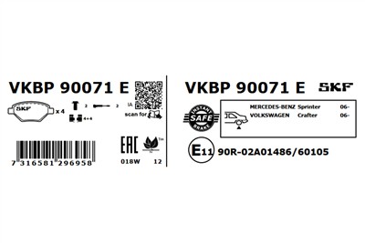 SKF VKBP 90071 E EAN: 7316581296958.
