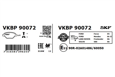 SKF VKBP 90072 EAN: 7316581296255.