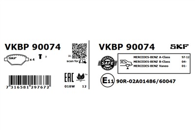 SKF VKBP 90074 EAN: 7316581297672.