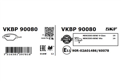 SKF VKBP 90080 EAN: 7316581297818.