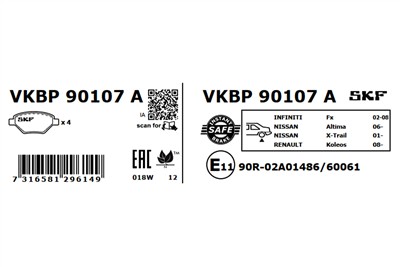 SKF VKBP 90107 A EAN: 7316581296149.