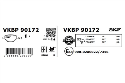 SKF VKBP 90172 EAN: 7316581298709.