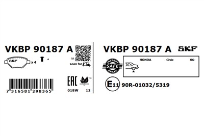 SKF VKBP 90187 A EAN: 7316581298365.