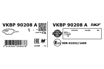 SKF VKBP 90208 A EAN: 7316581299676.