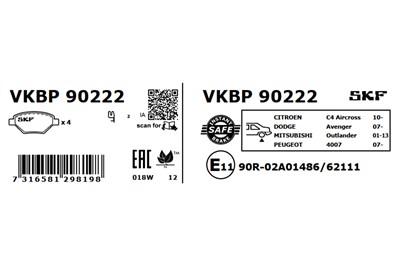 SKF VKBP 90222 EAN: 7316581298198.