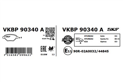SKF VKBP 90340 A EAN: 7316581299621.