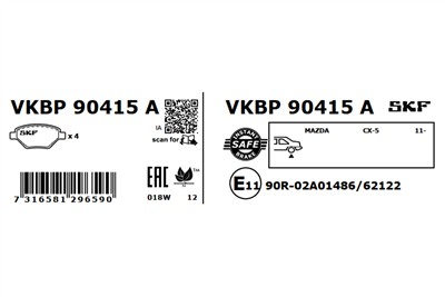 SKF VKBP 90415 A EAN: 7316581296590.