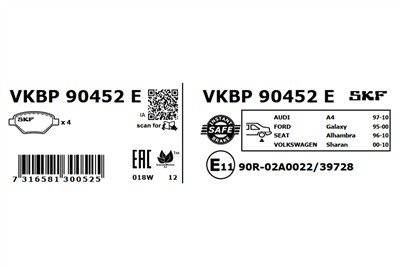 SKF VKBP 90452 E EAN: 7316581300525.