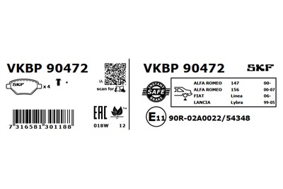 SKF VKBP 90472 EAN: 7316581301188.