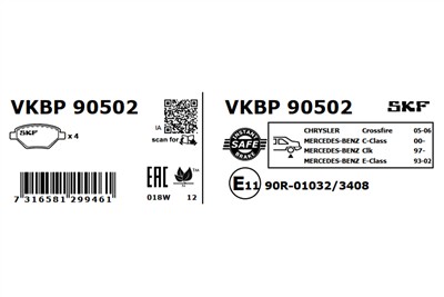 SKF VKBP 90502 EAN: 7316581299461.