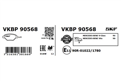 SKF VKBP 90568 EAN: 7316581301669.