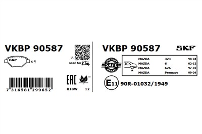 SKF VKBP 90587 EAN: 7316581299652.