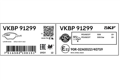 SKF VKBP 91299 EAN: 7316582108151.