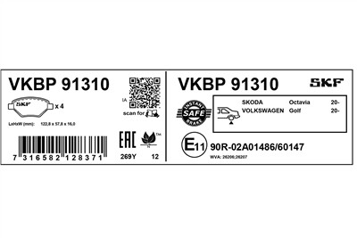 SKF VKBP 91310 EAN: 7316582128371.