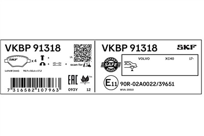 SKF VKBP 91318 EAN: 7316582107963.
