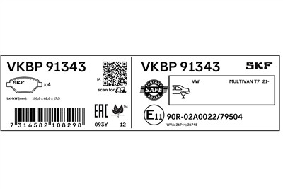 SKF VKBP 91343 EAN: 7316582108298.