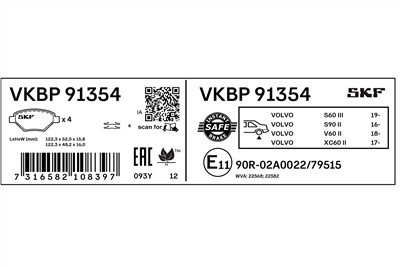 SKF VKBP 91354 EAN: 7316582108397.