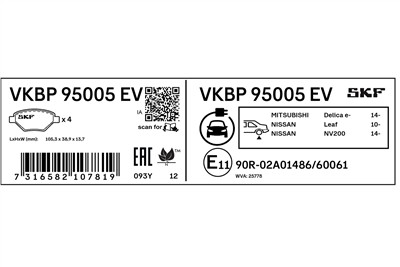 SKF VKBP 95005 EV EAN: 7316582107819.