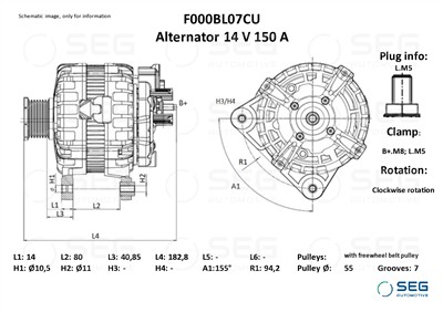 SEG Automotive F000BL07CU EAN: 4064443017380.