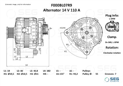 SEG Automotive F000BL07R9 EAN: 4064443015454.