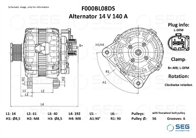 SEG Automotive F000BL08DS EAN: 4064443046106.