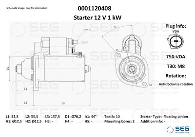 SEG Automotive 0001120408 EAN: 4064443010046.