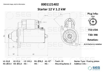 SEG Automotive 0001121402 EAN: 4064443011678.