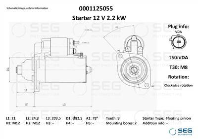 SEG Automotive 0001125055 EAN: 4064443011869.
