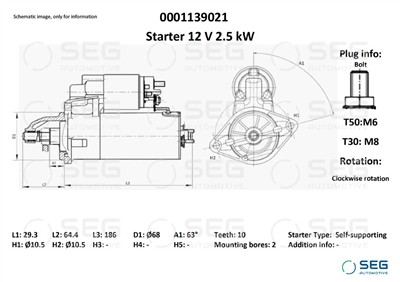 SEG Automotive 0001139021 EAN: 4064443012071.